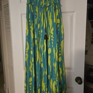 Stylish Blue and Yellow Wide Leg Jumpsuit